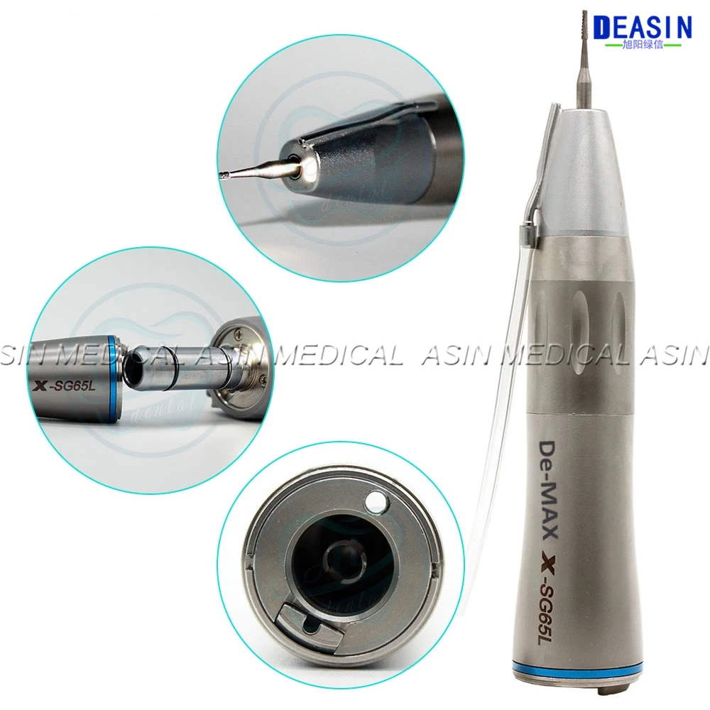 

1 шт. Стоматологический Хирургический низкоскоростной наконечник De-MAX SG65L/SG65, светодиодный волоконно-оптический прямой наконечник 1:1 стандарта