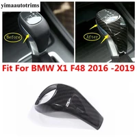 for bmw x1 f48 2016 2019 gear shift knob head handle decoration cover trim abs carbon fiber accessories interior refit kit