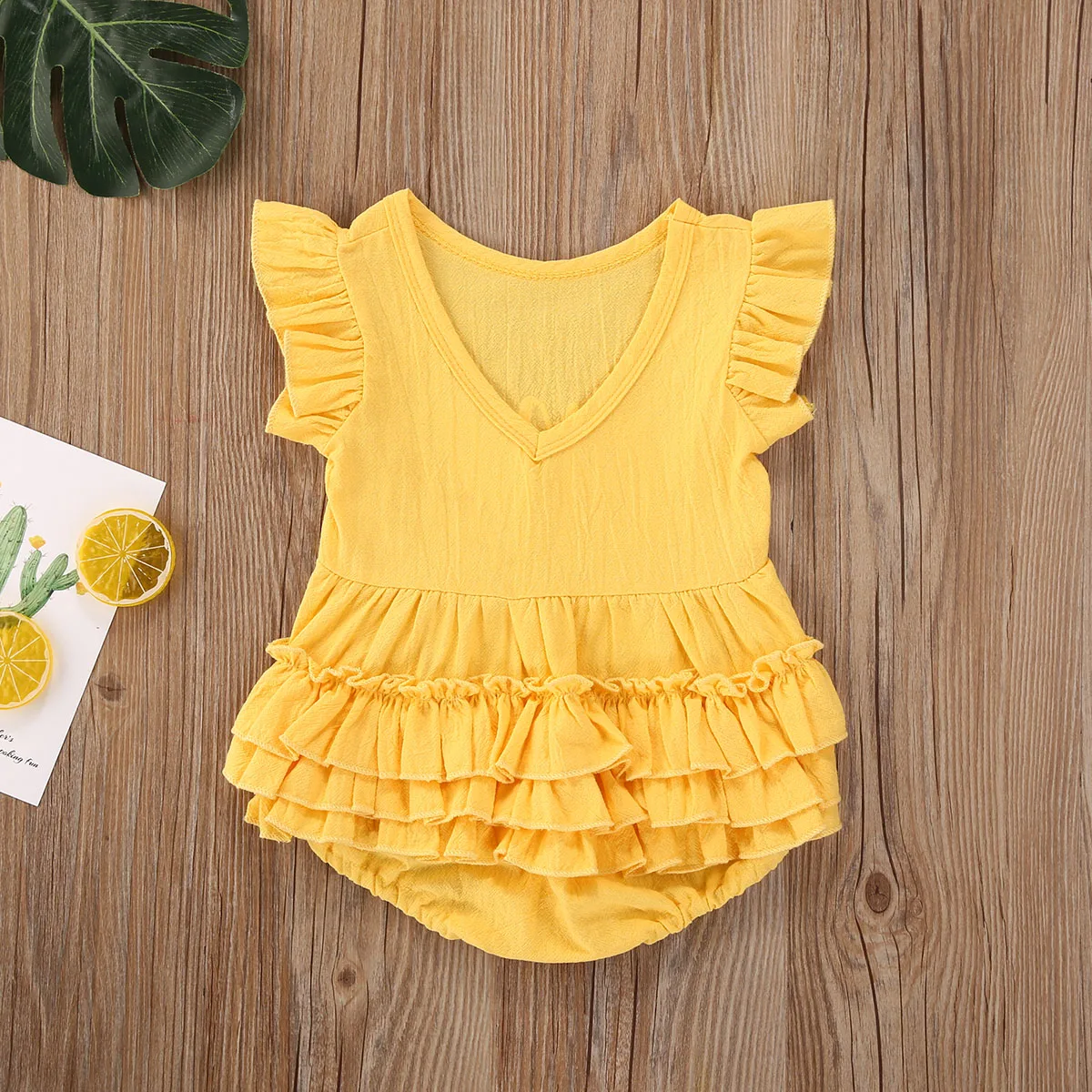 

Pudcoco Baby Summer Clothing Toddler Baby Newborn Kids Boys Girls ONE Letter Print Ruffles Sleeveless Bodysuits Jumpsuit Outfits