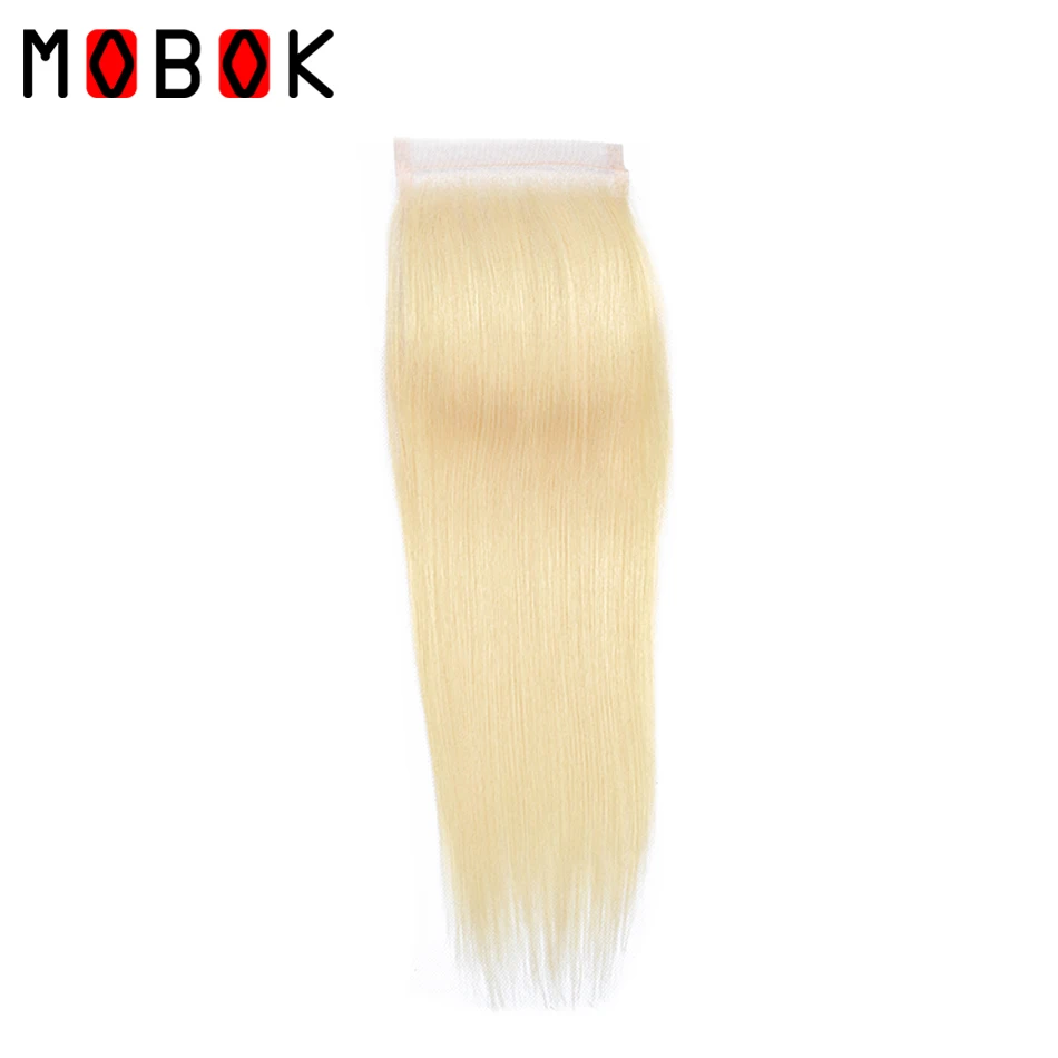 Бразильские человеческие волосы moboo предварительно окрашенные 613 блонд прямые 4*4