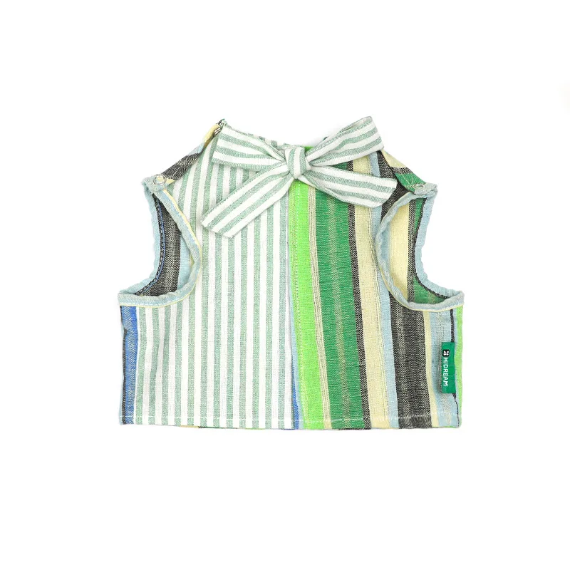 Женская милая и дышащая летняя тонкая одежда для кошек собак полосатая рубашка с