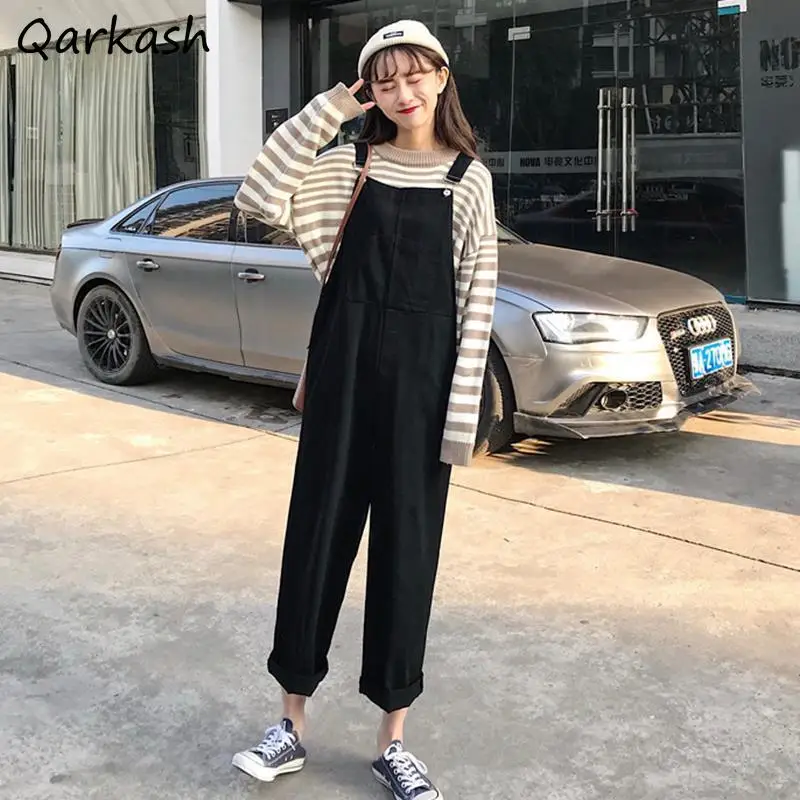 

Jumpsuits Women Denim Fashion Ins Vintage Spring BF Style Female Basic Pocket Solid Harajuku Retro Streetwear Casual Straight