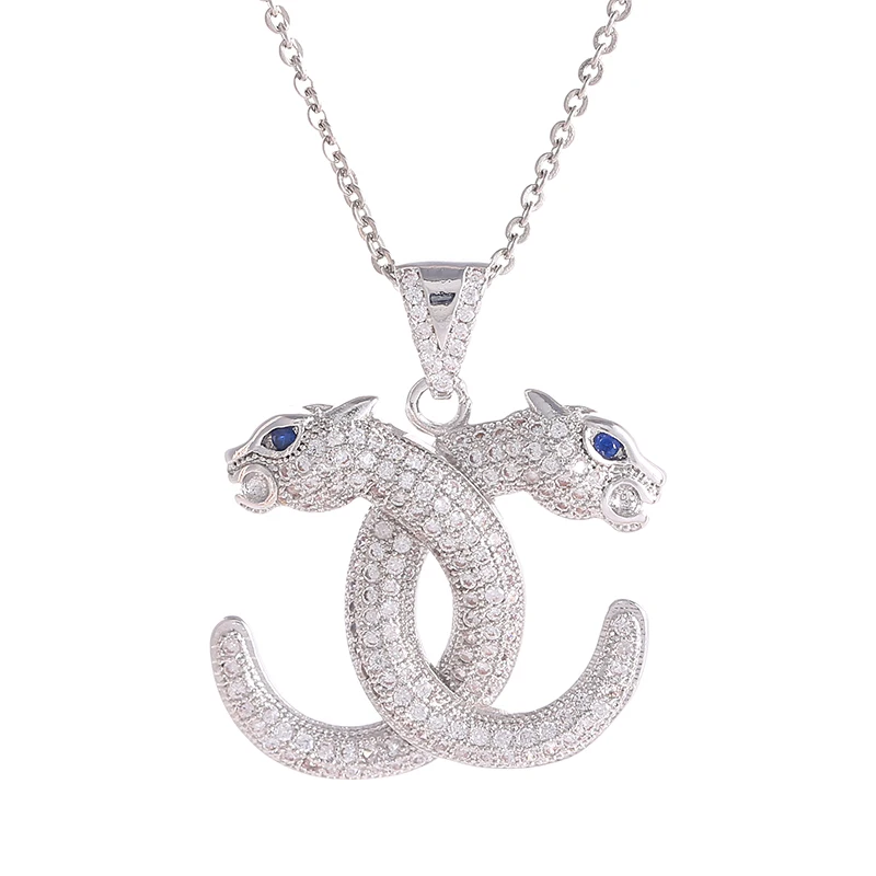 Прямые поставки Juya с микрозакрепкой Цирконий ожерелье леопардом подвеска ручной