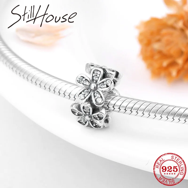 Очаровательные циркониевые цветы Оформление искусственная кожа серебряные