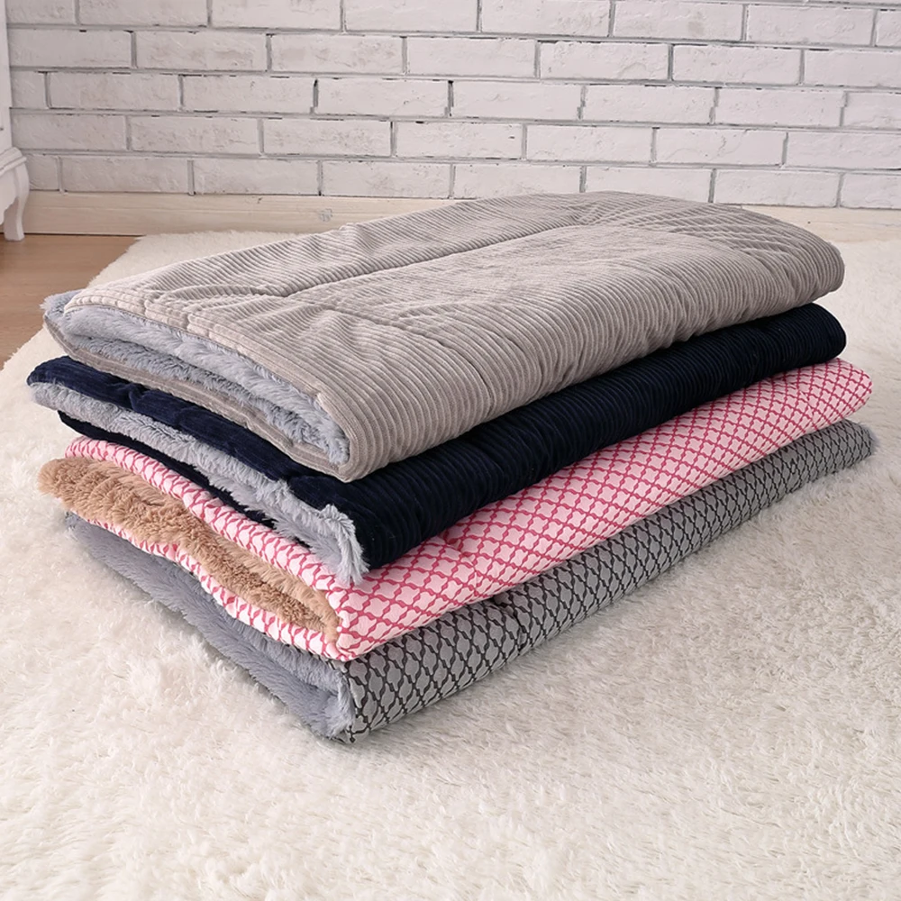 Soft Flannel Pet Dog Mat Winter Thicken Warm Bed both sides can using Cat Blanket Washable Plush Drop Shipping | Дом и сад