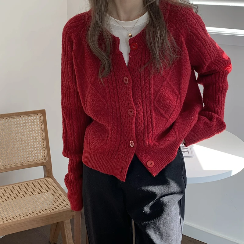 

WEIHAOBANG 2021 New Spring Autumn Women's Pocket Solid Colour Casual Knitting Sweater Ladys O Neck Long Sleeve Knited Sweaters