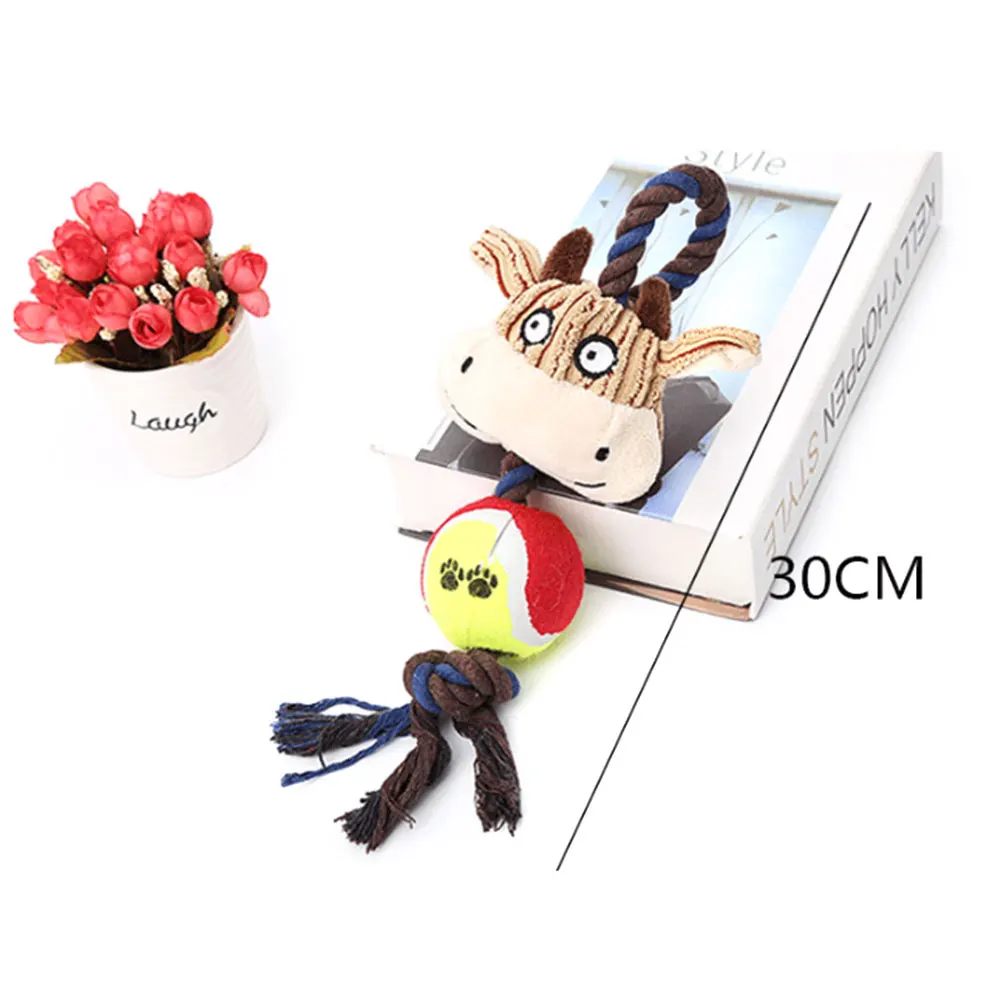 Жевательная игрушка для собак в форме животных хлопковые веревки теннисная