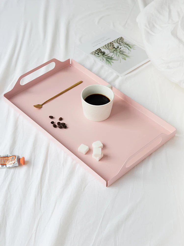 Металлический поднос для хранения с ручкой квадратная корзина тарелка хлеба еды