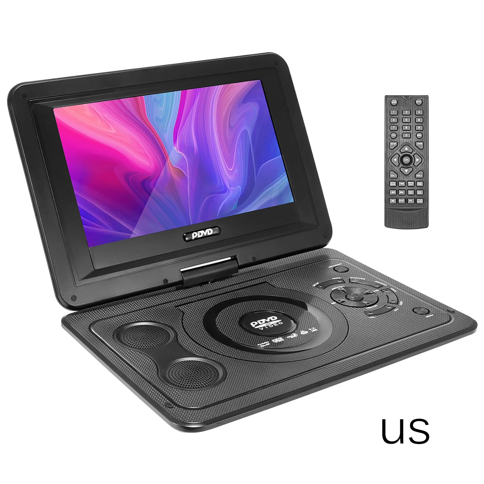 

10.1 Inch DVD Player HD TV Portable And Rechargeable Video Player Rotation 16:9 LCD Screen For US Plug DVD Players