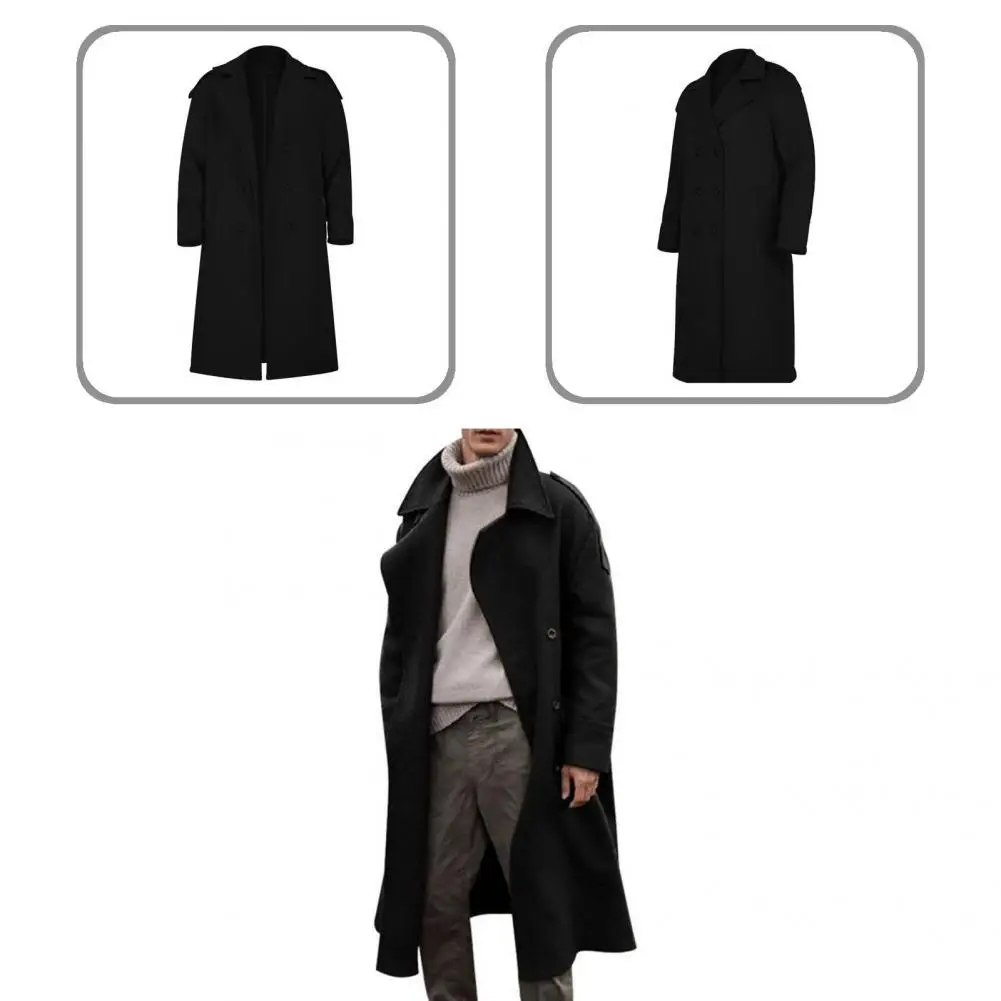 

4 Sizes Trendy Quick-drying Comfy Winter Jacket Solid Color Trench Coat Thermal for Business Situation