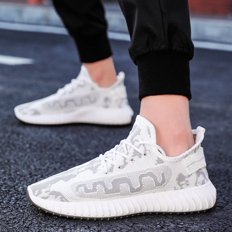 

shoes Casual spring on mens running canvas 39 slip Fashion hombre solid sneakers 2020 sport knitting Breathable casual mens Men