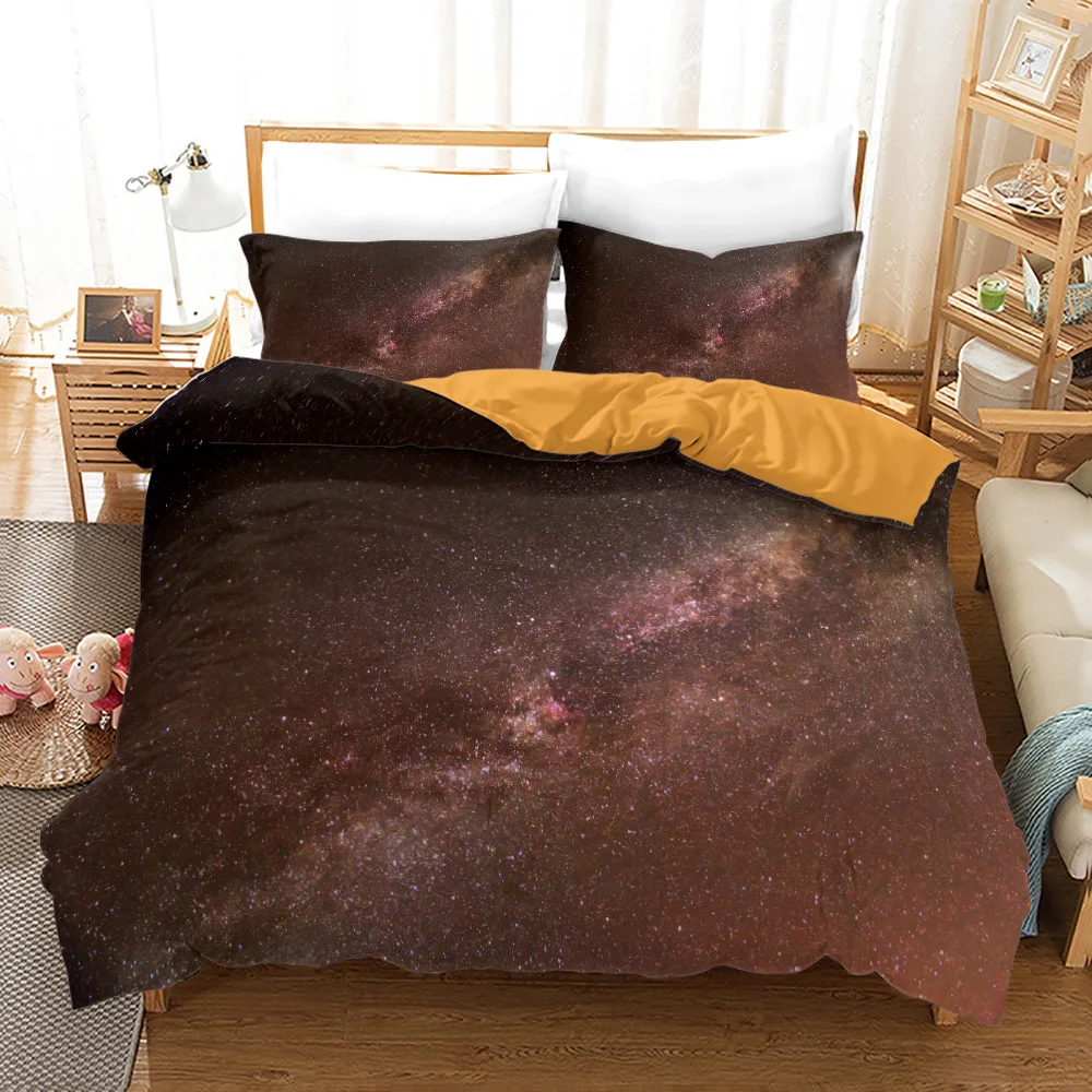 

Universe Starry Sky 3D Printing Bedding Set Twin Full Queen King Size Duvet Cover Set Bed Linens Home Textile for Boys and Girls