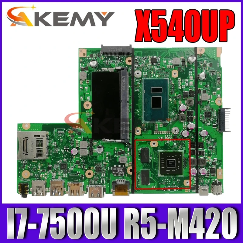 

Akemy X540UP Laptop motherboard for ASUS VivoBook R540UP R540U X540U F540U original mainboard 4GB-RAM I7-7500U R5-M420 2GB