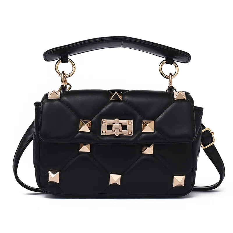 

Small Rivet Design PU Leather Crossbody Bag for Women 2021 Shoulder Handbags and Purses Female Travel Designer Totes