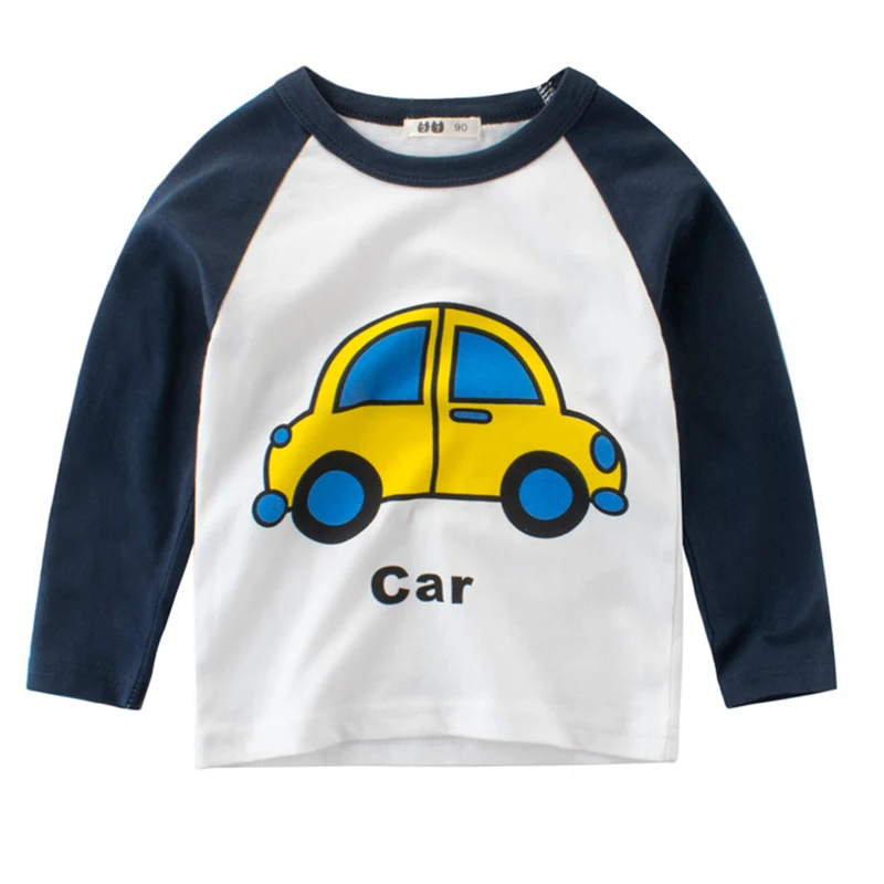 2021 новые осенние Топы для мальчиков рубашки маленьких детские футболки с героями