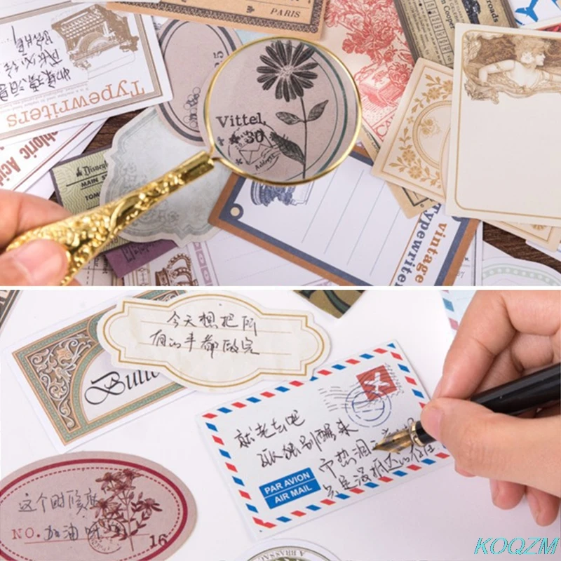 

60pcs/pack New Vintage DIY Diary Sticker Writable Label Album Scrapbooking Stickers Handbook Decoration