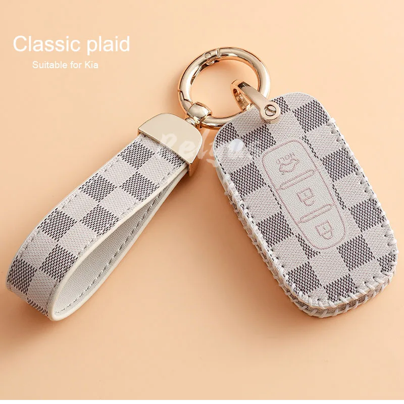 

Leather Car Remote Key Cover For Kia Rio Sportage K2 K3 For Hyundai Solaris HB20 i30 Veloster SR ix35 Elantra Accent Accessories