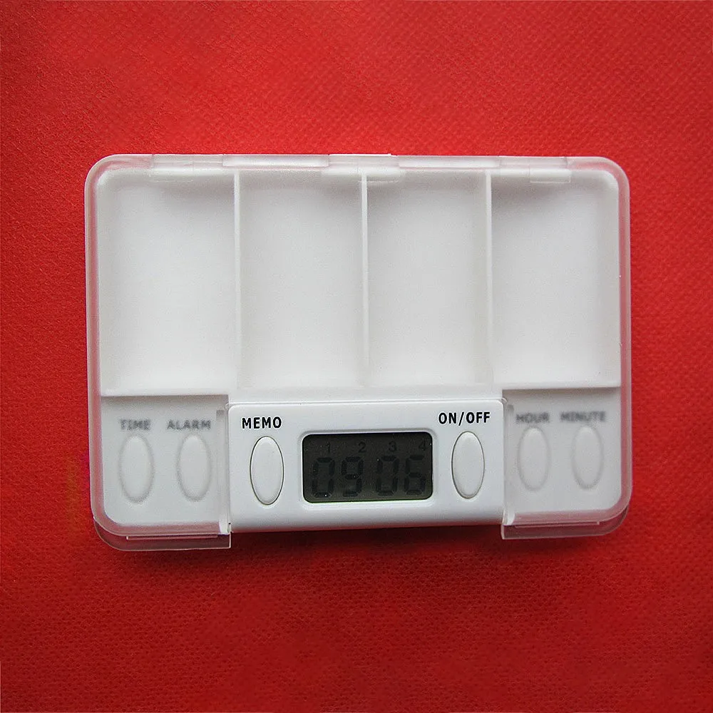 4 ячейки смарт-таблетки электронное напоминание о времени медицинский контейнер