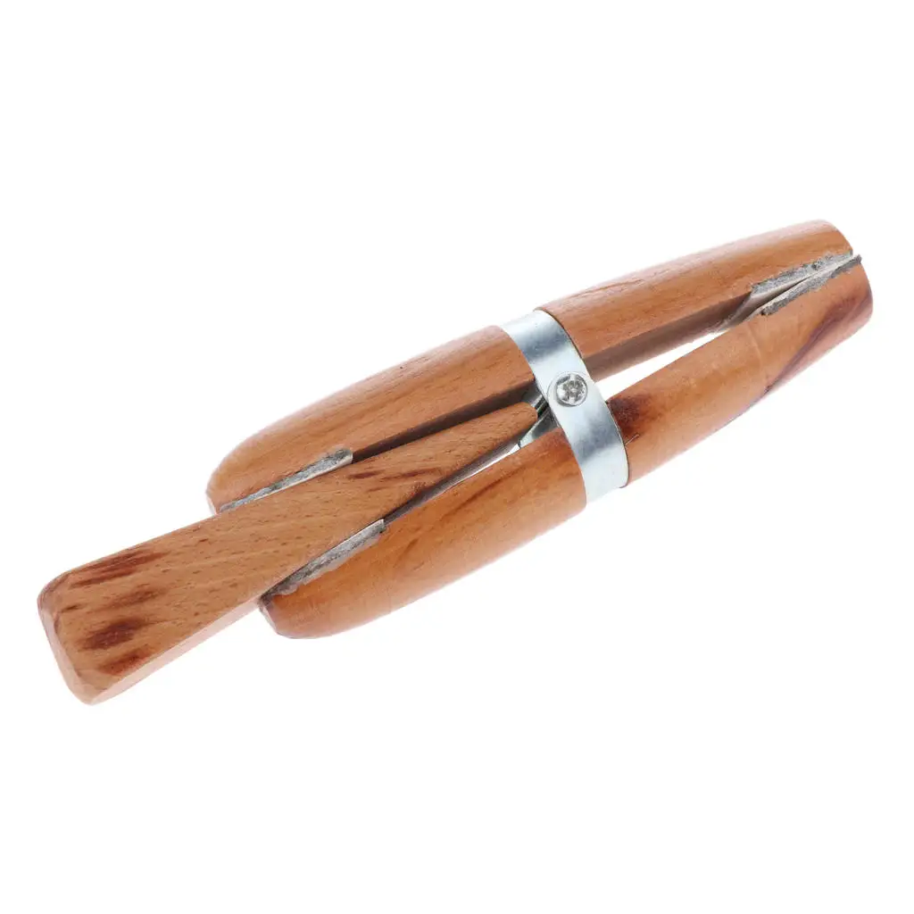 

Jewellers Double Ended Wooden Ring Clamp With Thick Leather Lined Jaws Wedge