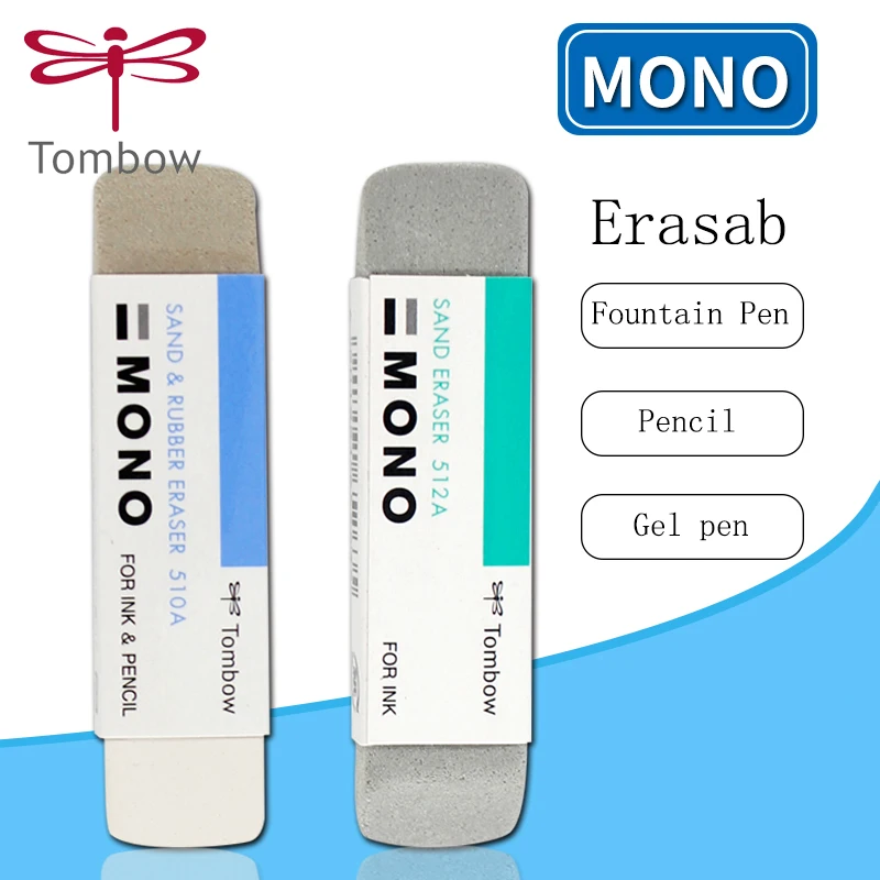 

3pcs TOMBOM Mono Fountain Pen Eraser ES-512A Scrub Eraser Erasable Ballpoint Pen Gel Pencil Student Stationery No Mark