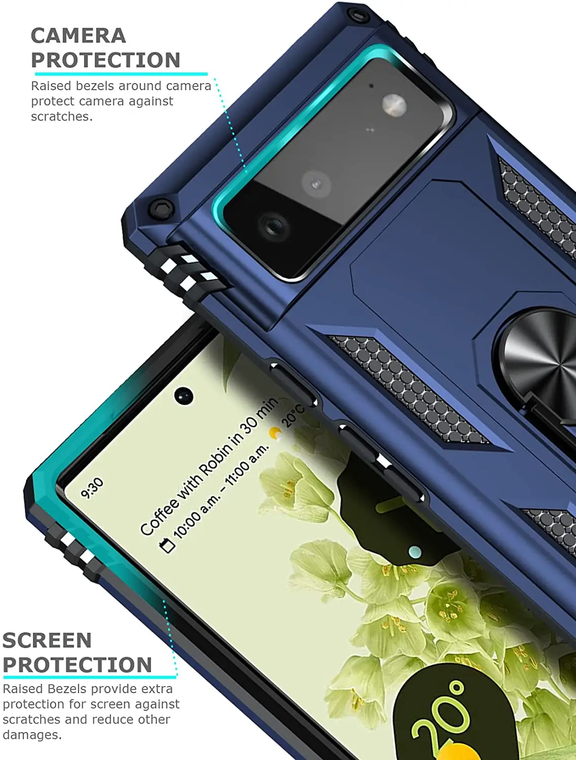 Чехол для телефона Google Pixel 6 Pixel6Pro Pixel6 6Pro 5G кольцо магнитное прочное металлическое