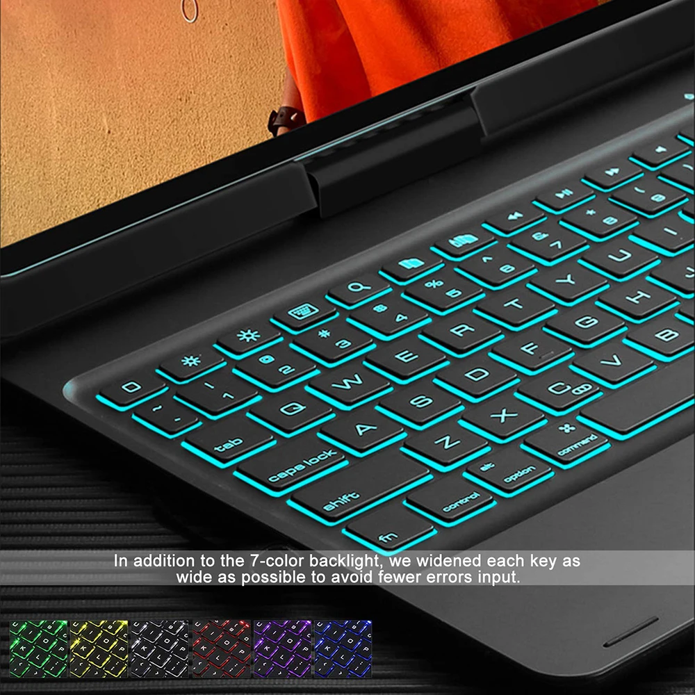 Чехол для iPad Pro 11 10,5 9,7 7 цветов с подсветкой 360 Rotatio Беспроводной Bluetooth клавиатура чехол для iPad 6th 5th воздуха на возраст 1, 2, 3