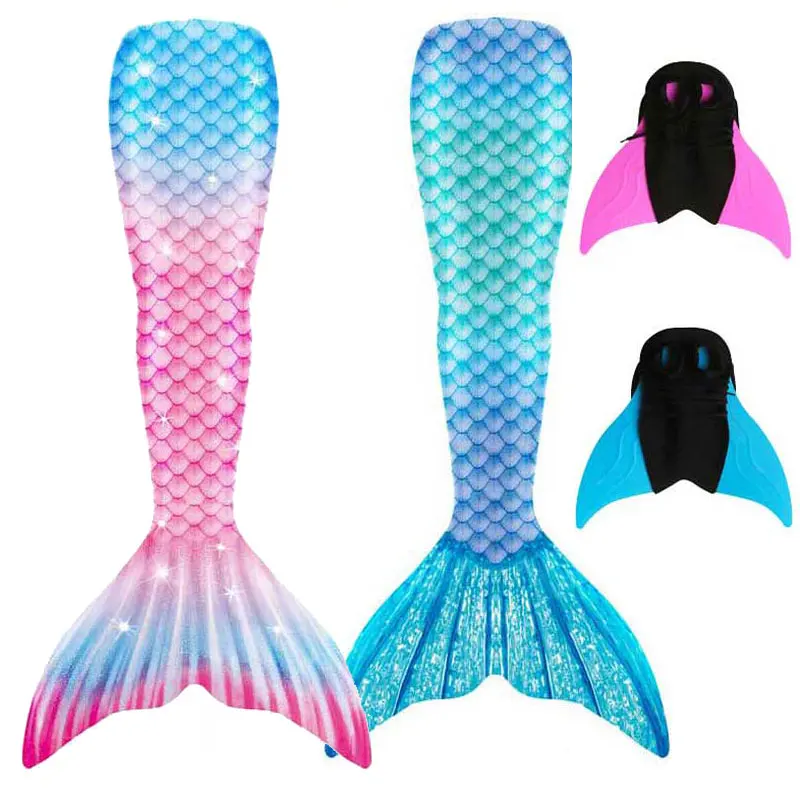 

Women Girls Cosplay Mermaid Tail With Monofin Swimsuit Mother Daughter Bikini Bathing Suit Beachwear AnimeCostume