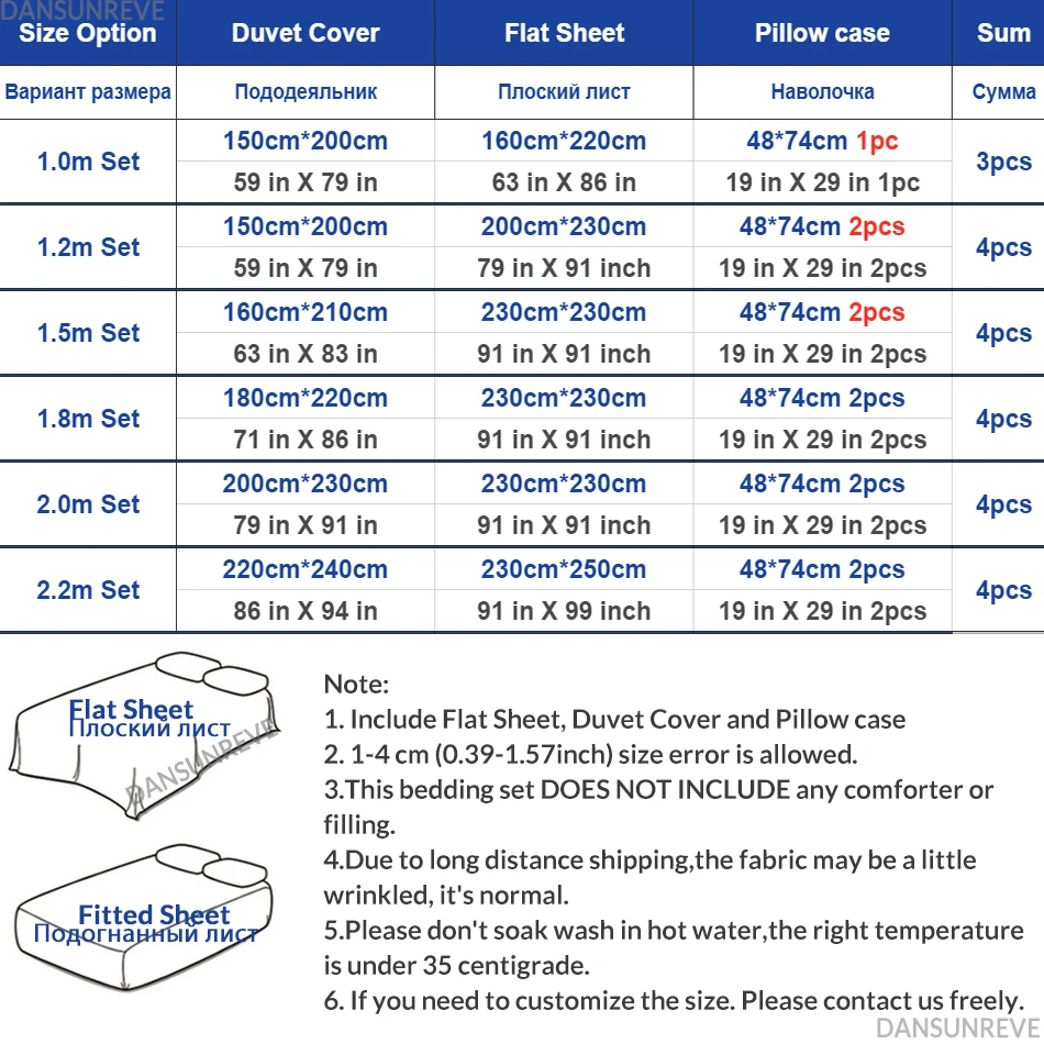 

Dansunreve Fashion Bedding Set Cotton Blend A/B Double-Sided Pattern Duvet Cover Sets Bed Sheet Quilt Case Pillowcase 4pcs 2020