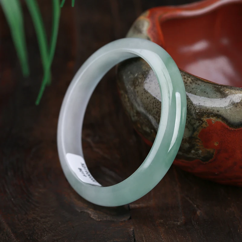 

zheru jewelry natural Myanmar jadeite 54-64mm light color bracelet elegant princess jewelry best gift