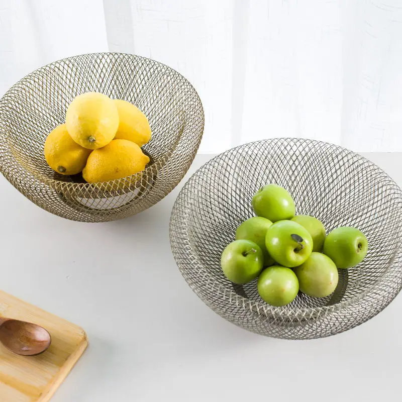 

Modern Minimalist Creative Fruit Basket Living Room Iron Fruit Tray Drain Basket Fruit Storage Basket Candy Tray Storage Baskets