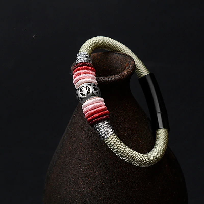 Модный Новый плетеный браслет с пятью элементами дерева воды огня земли Мужская