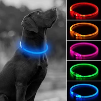 pet supplies dog collar led light collar dog collar usb rechargeable pet collar outdoor dog walking loss prevention collar