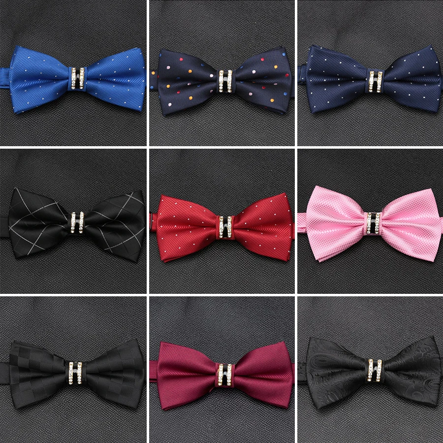

Men Fashion Luxurious Bowtie Groom Solid Dot Cravat Gravata Butterfly Wedding Bow Ties Male Accessories for Mens Gifts Tie