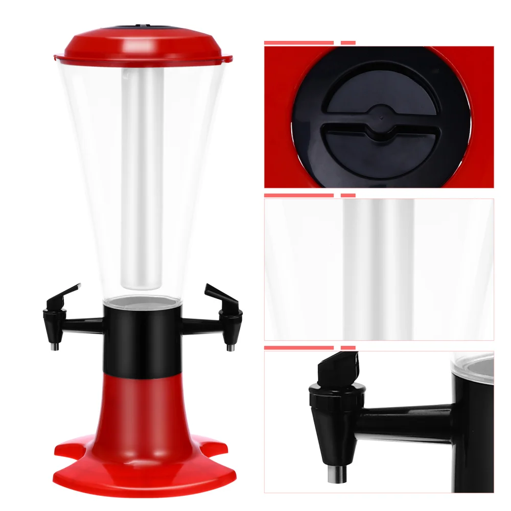 

1pc Two Spigots Drink Beer Dispenser Beverages Holder with Lamp