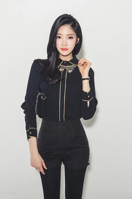 

Spring Autumn New Womens tops and blouses Korean Professional Wear Turn down collar Long sleeve OL Shirt Blsua