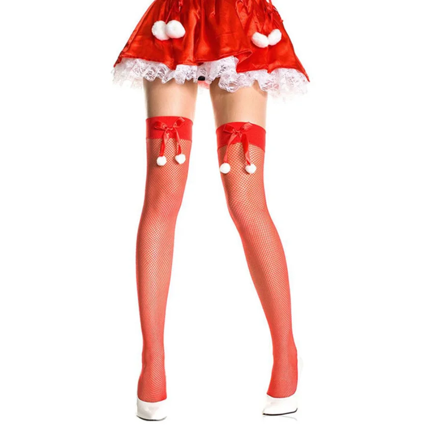 Для женщин сексуальный для новогодней вечеринки чулки высотой до бедра Гольфы