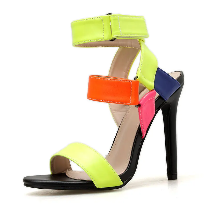 Сандалии GENSHUO женские с открытым носком босоножки на тонком высоком каблуке