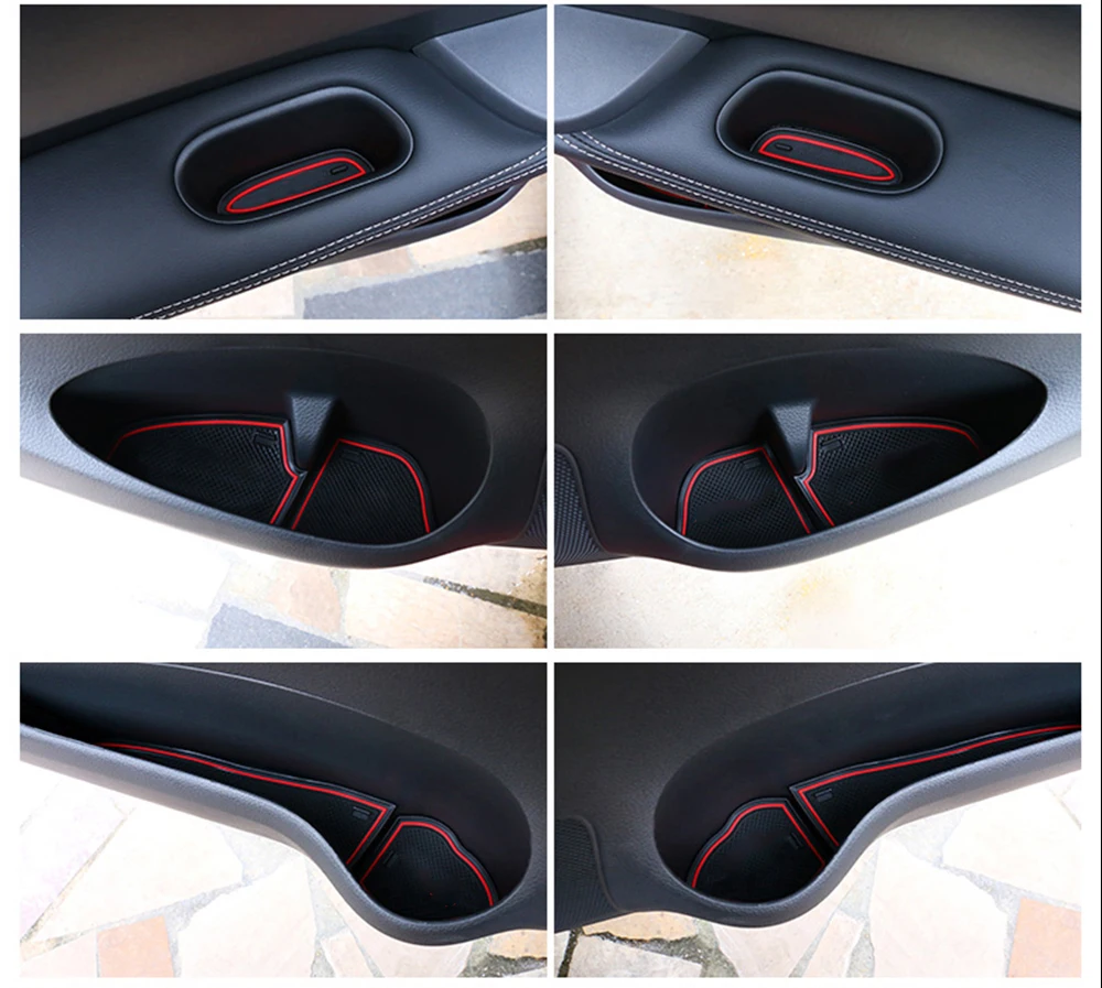 Противоскользящие резиновые чашки подушки двери паз коврик для Audi A4 B9 A4 8 Вт RS4 S4 S линия RS 4~ автомобильные аксессуары коврик телефона