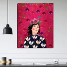 Постер в скандинавском стиле с венком девушка Картина на холсте постеры печатные мраморные настенные картины Декоративная картина Современный домашний декор