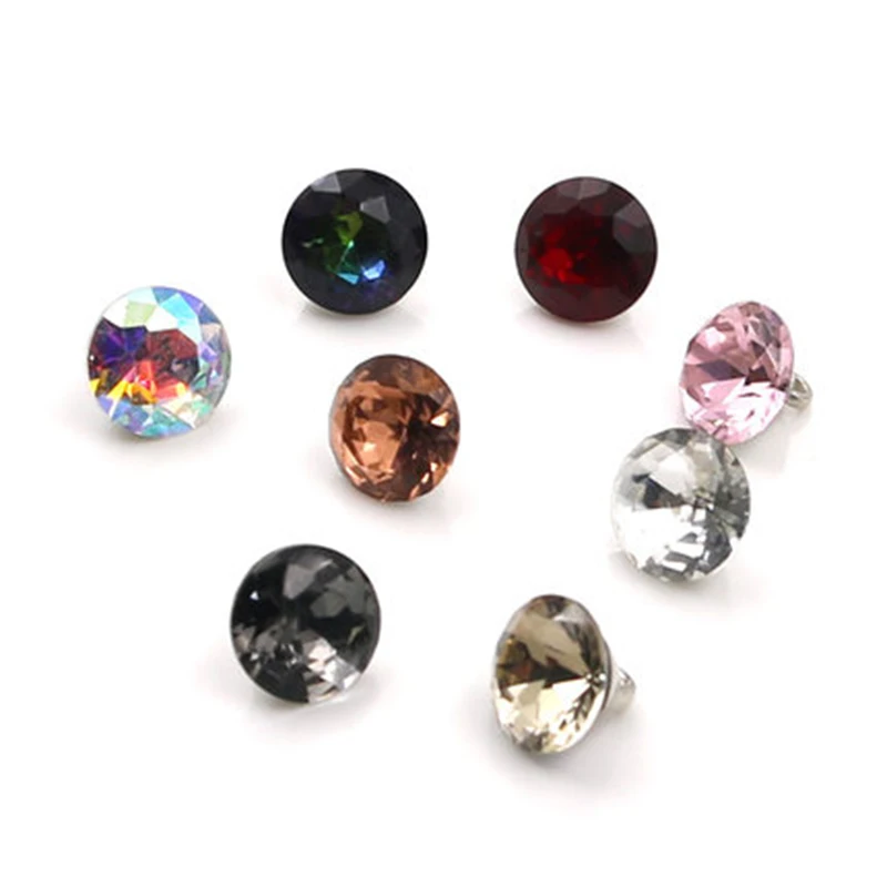 5 шт./лот цветные стеклянные пуговицы с алмазным рисунком украшения для одежды