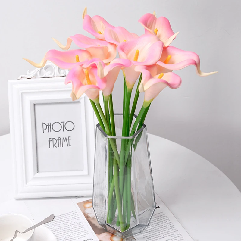 

Artificial Flowers Mini PU Calla Lily Fake Plants New Year's Room Decoration Accessories Aesthetic Table Art Wedding Bouquet