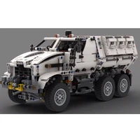2021 science and technology building block moc beast cross country truck military transport vehicle remote assembly toy boy gift