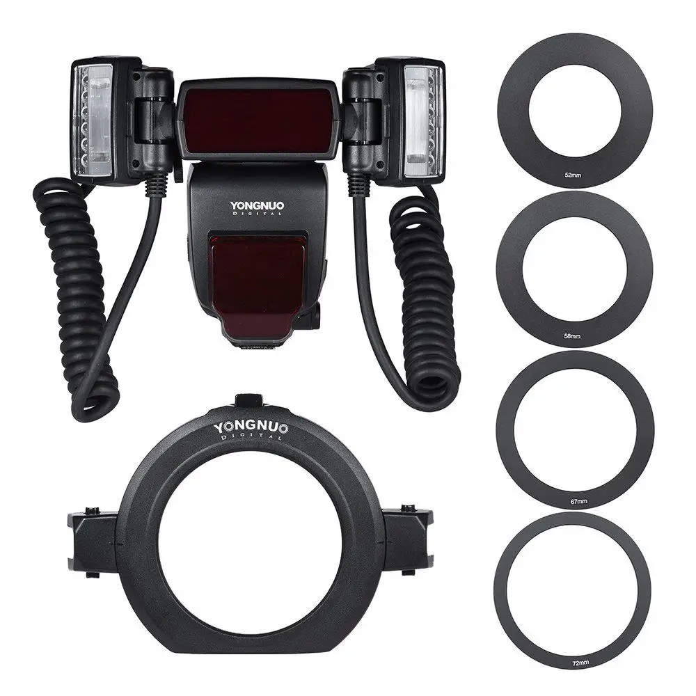 YongNuo YN24EX E-TTL Макросъемка Вспышка Speedlite 5600K головки адаптера кольца для камер Canon EOS