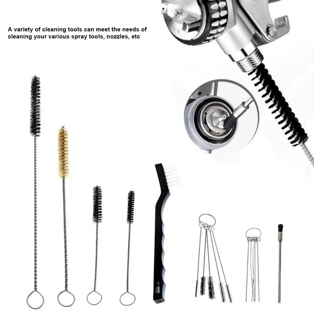 

17Pcs Spray Gun Nylon Cleaning Brush Set Cleaner Nylon Tube Nozzles Brushes Airbrush Spray Cleaning Repair Tool Kit
