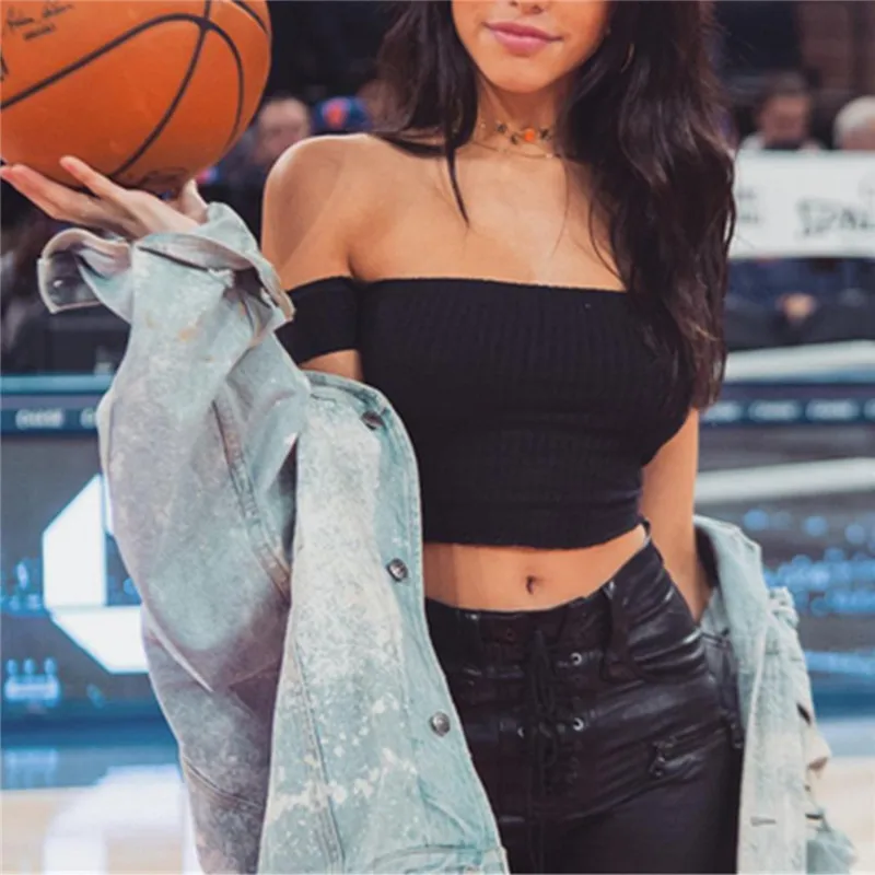 2021 Новый сексуальный женский Топ без бретелек с вырезом-лодочкой пляжная одежда