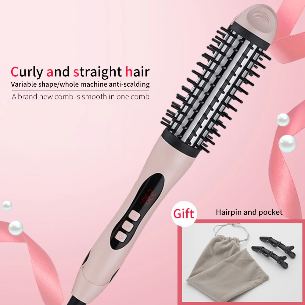 Профессиональный Выпрямитель для волос 2 в 1 с плоским утюгом ЖК дисплей