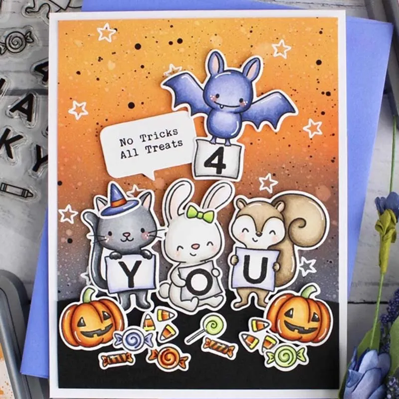 Металлические штампы с буквами животных и прозрачные для рукоделия скрапбукинга