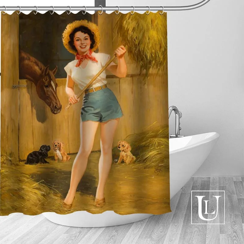 Пользовательская занавеска для душа девочек новая Большая из полиэстера в