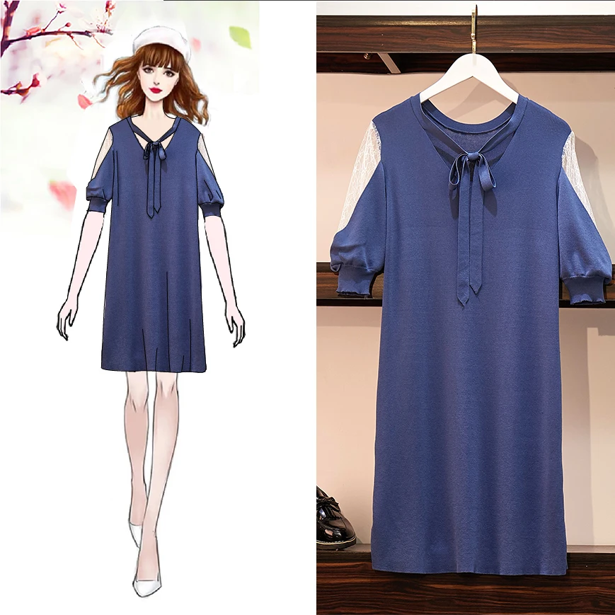 Настоящая женская одежда большого размера толстый мм весенне-летнее французское