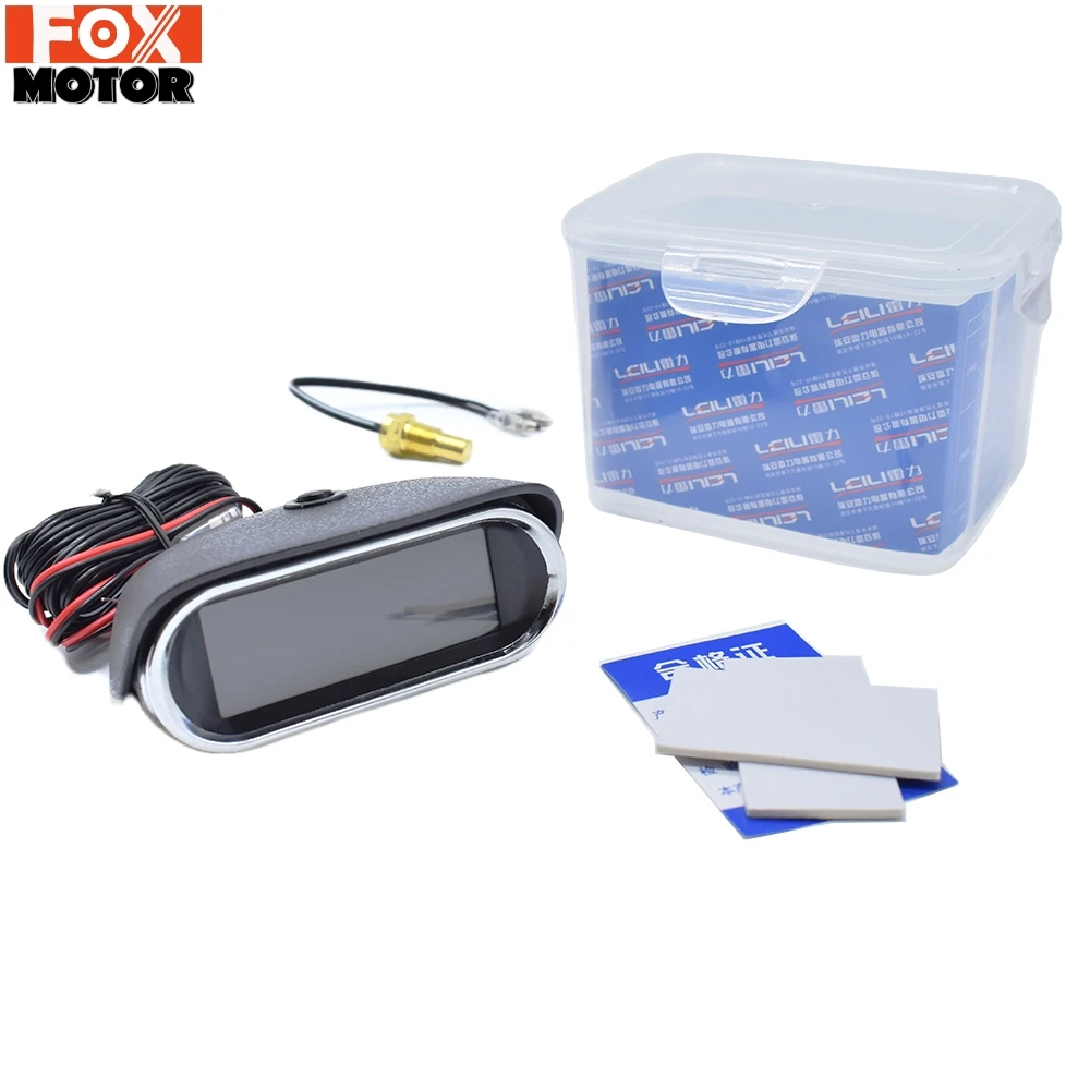 

For Car Truck Motorcycle Digital Horizontal 2 in 1 LCD Water Temp Temperature Sensor 10mm 1/8 Voltmeter Volt Gauge 12V/24V